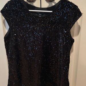 Mossimo Black Sequin Top, Sz M